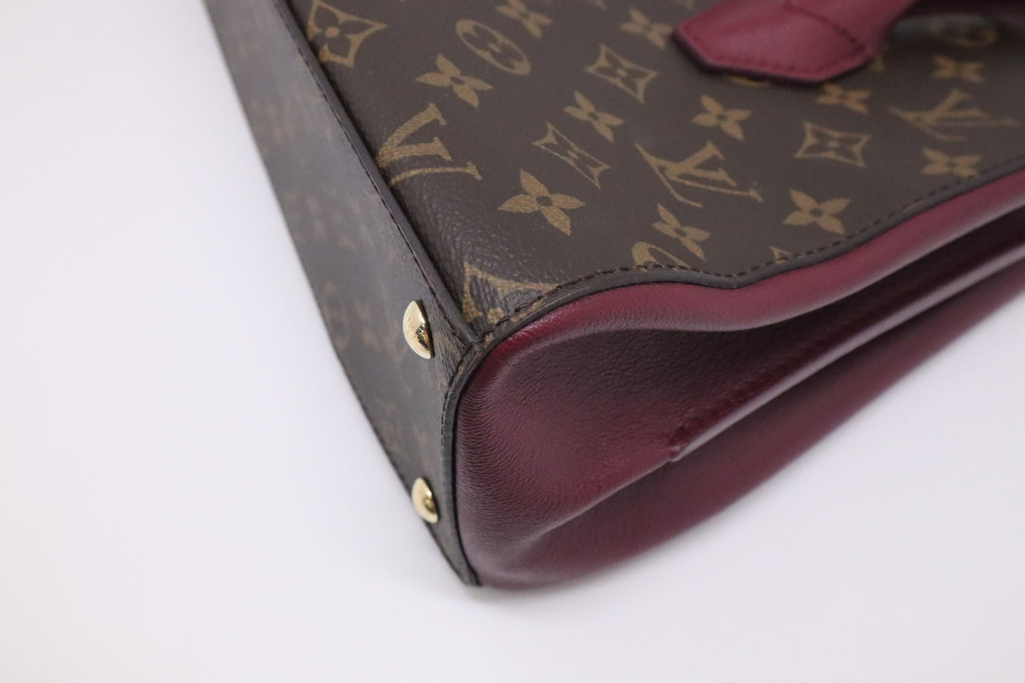 Louis Vuitton Florine Shoulder Bag in Burgundy Leather and Monogram Canvas