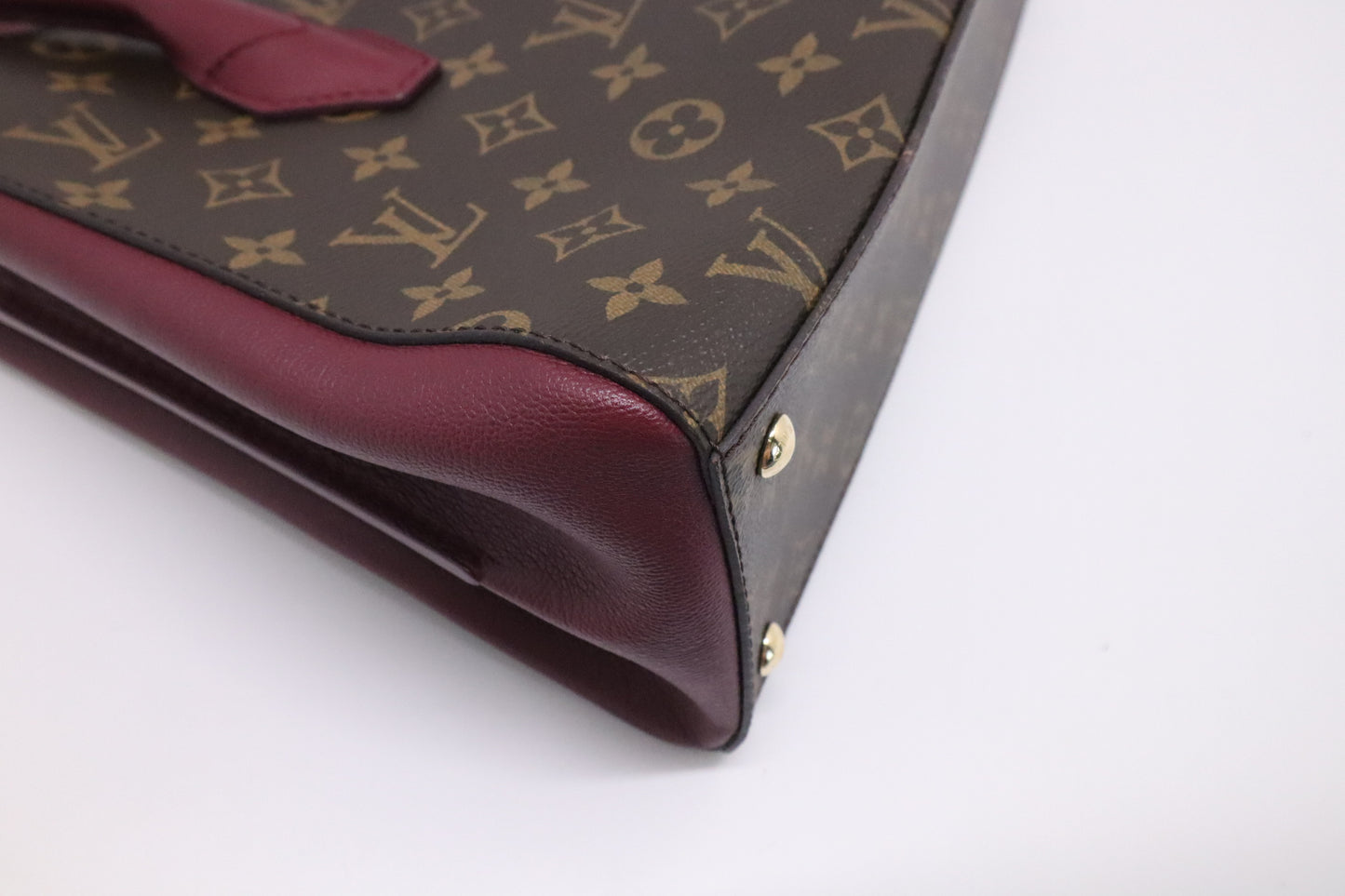 Louis Vuitton Florine Shoulder Bag in Burgundy Leather and Monogram Canvas