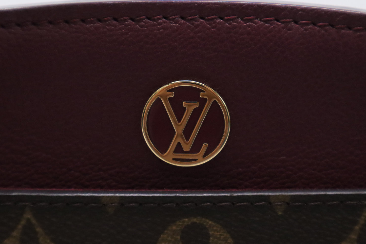 Louis Vuitton Florine Shoulder Bag in Burgundy Leather and Monogram Canvas