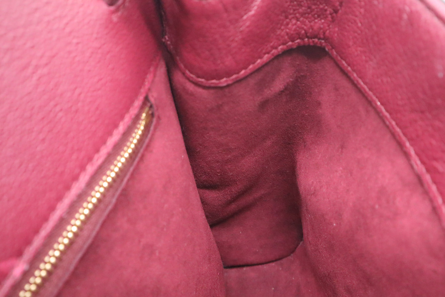 Louis Vuitton Florine Shoulder Bag in Burgundy Leather and Monogram Canvas