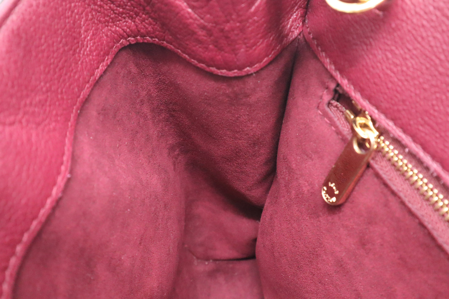 Louis Vuitton Florine Shoulder Bag in Burgundy Leather and Monogram Canvas