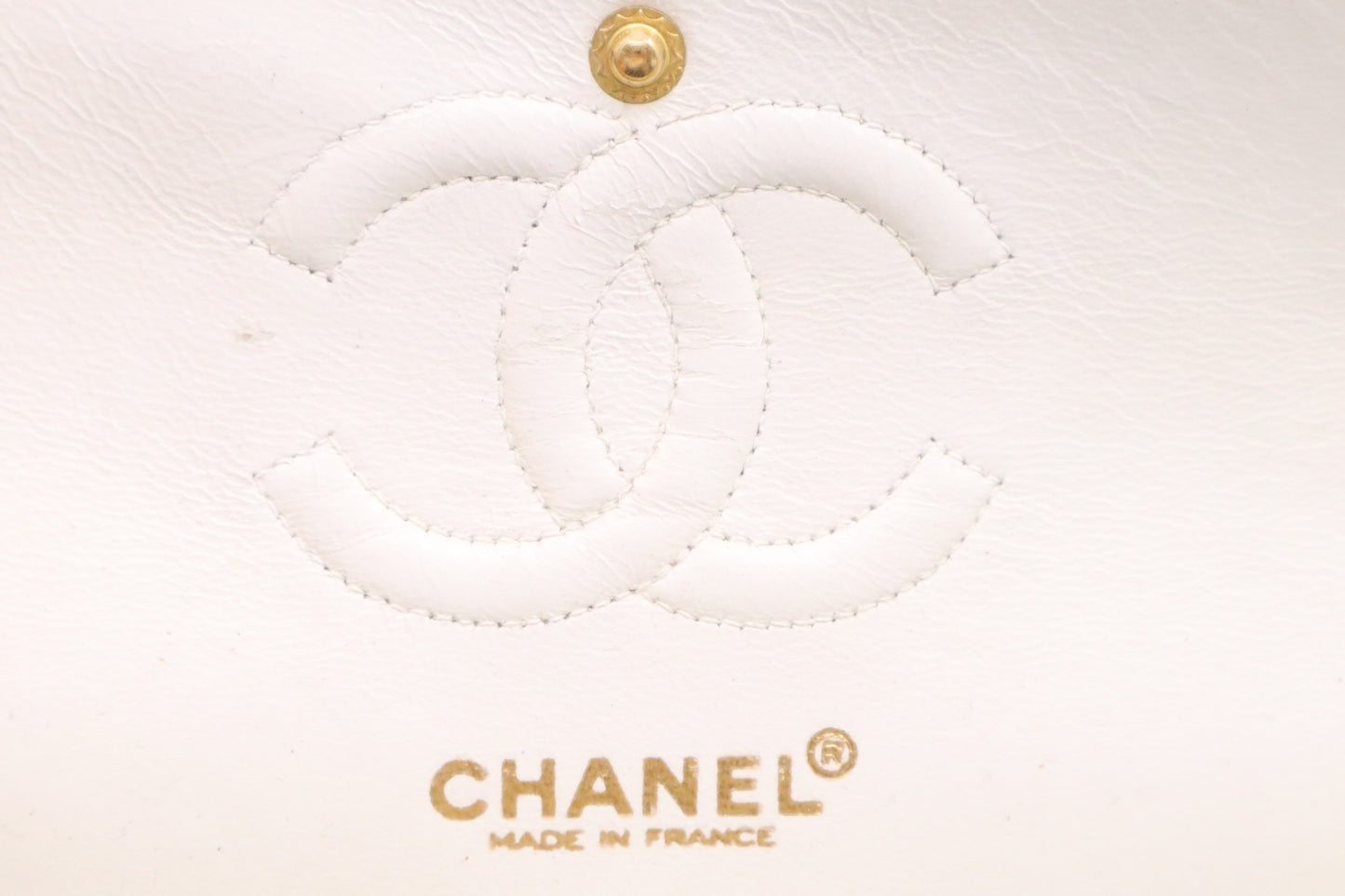 Chanel Small Double Flap in White Mattelassé Leather