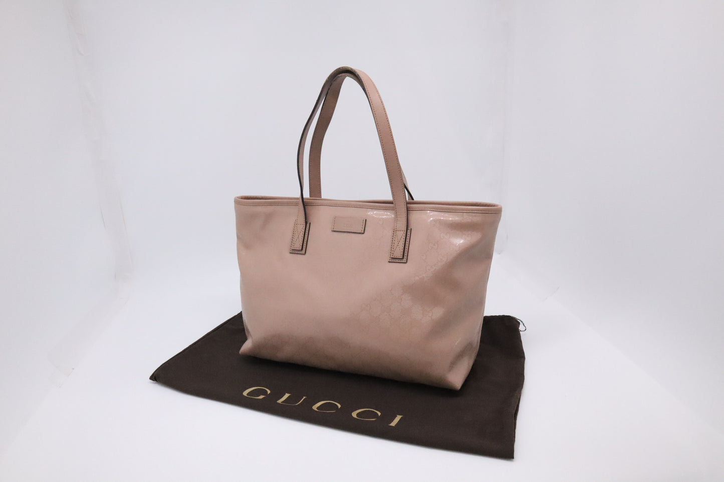 Gucci Inprime Tote in Pink Coated Canvas