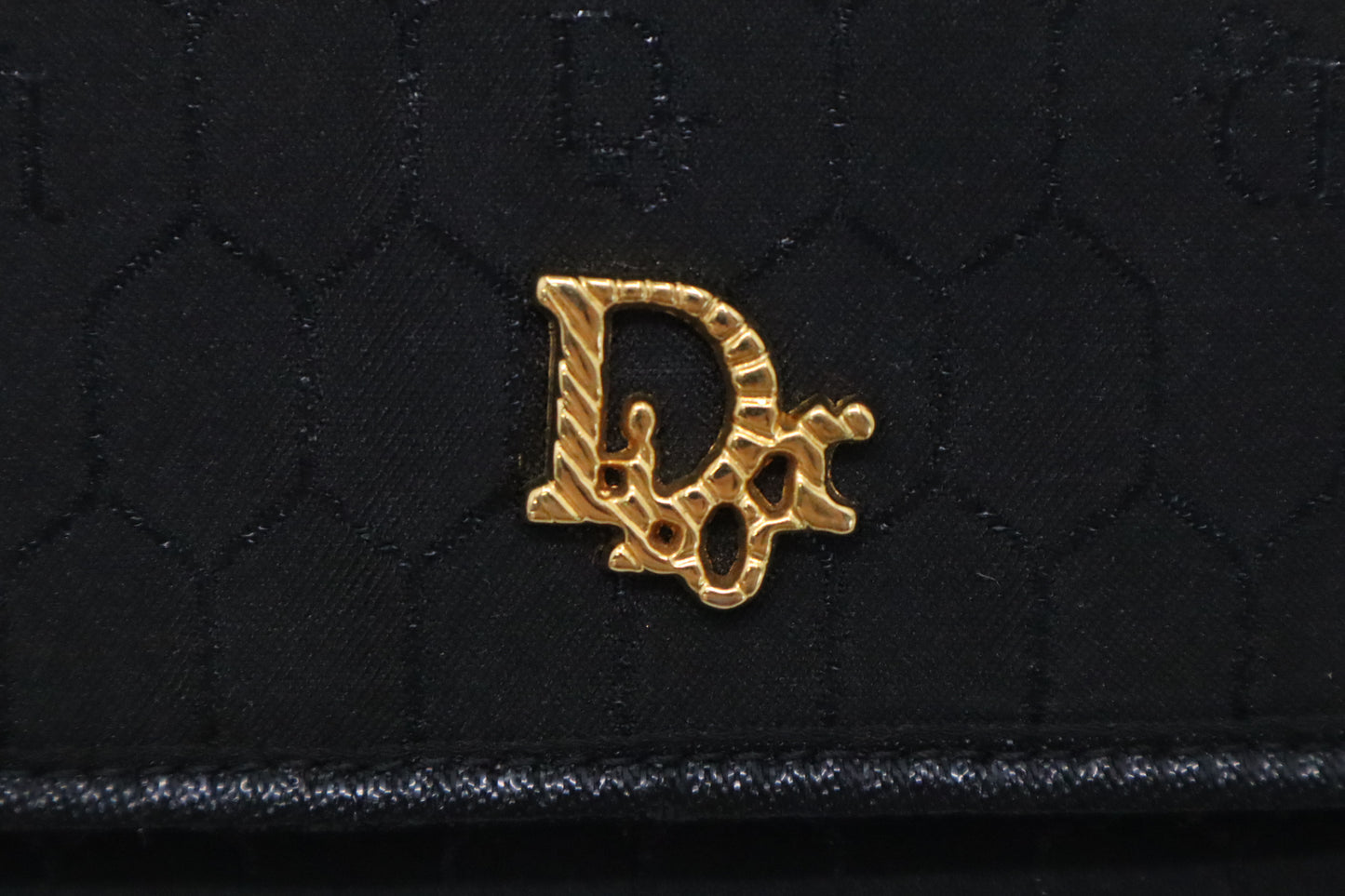 Dior Trotter Chain Shoulder Bag in Black Canvas