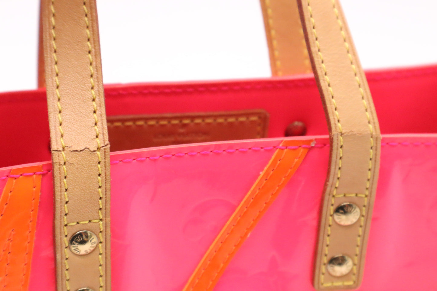 Louis Vuitton x Robert Wilson Reade PM in Pink & Orange Vernis Leather