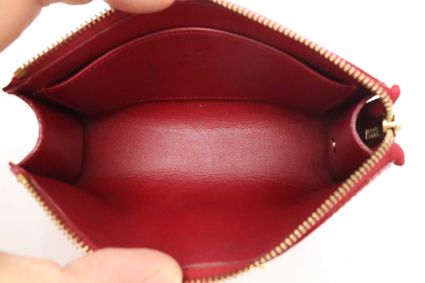 Louis Vuitton Trousee Cosmetics Pouch in Pomme D`Amour Vernis Leather