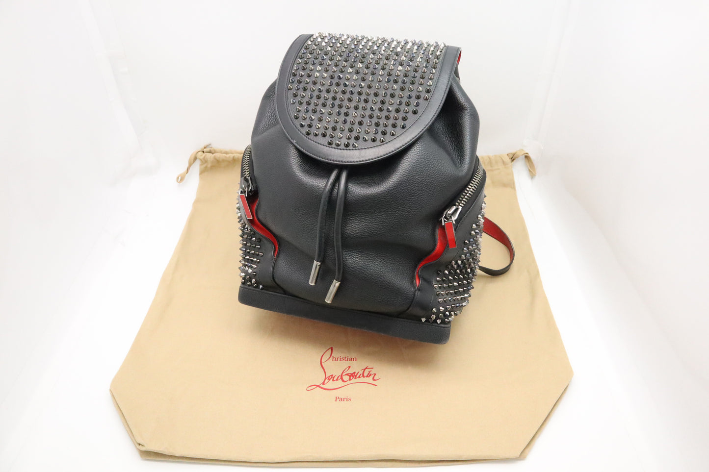 Louboutin Backpack in Black Studded Leather