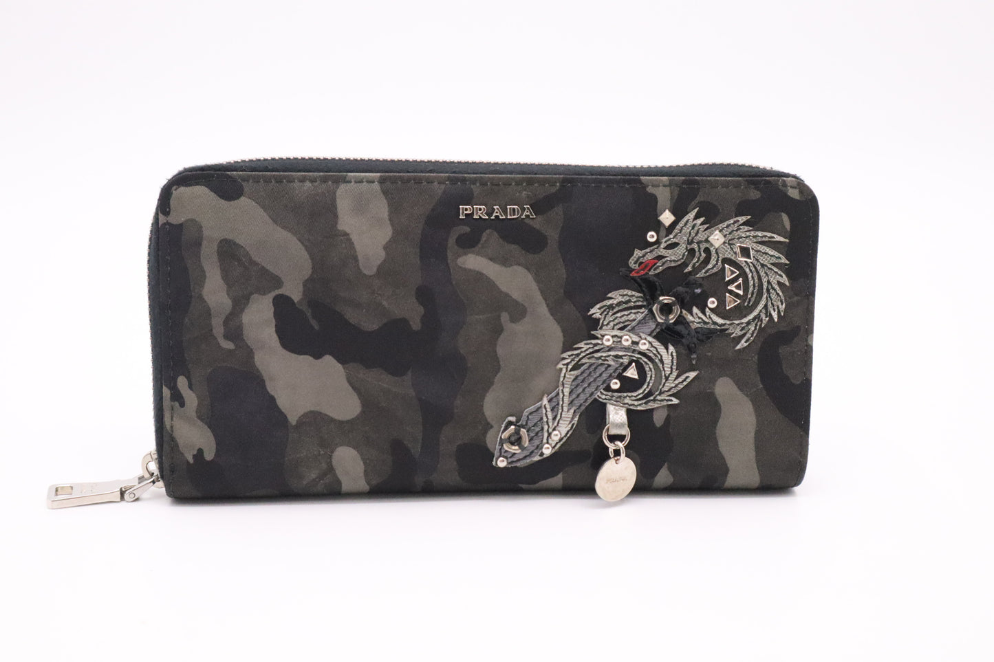 Prada Dragon Long Zippy Wallet in Dark Camouflage Nylon