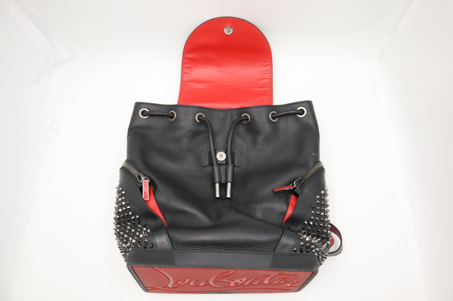 Louboutin Backpack in Black Studded Leather