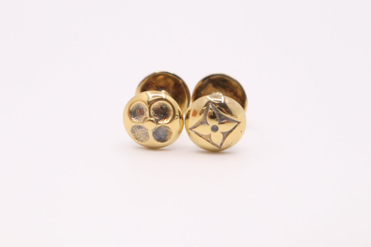 Louis Vuitton Cuff Links with Green Taiga Leather Case