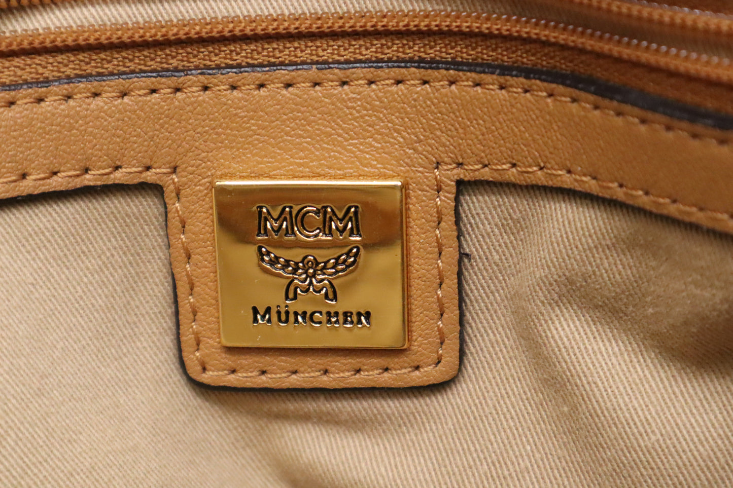 MCM Shoulder Bag in Cognac Visetos Canvas
