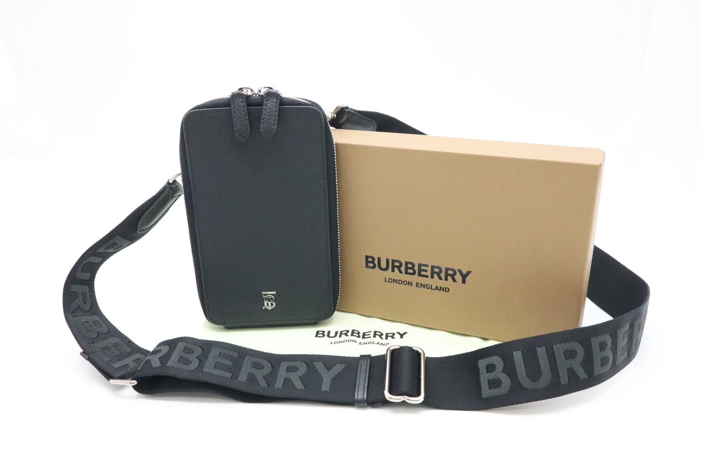 Burberry Phone Bag in Black Leather