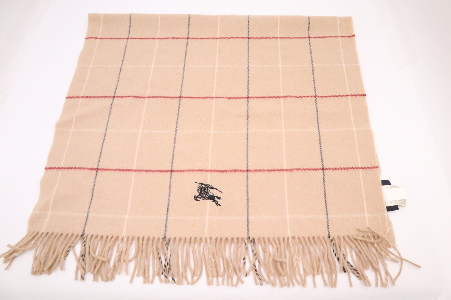 Burberry Scarf in Beige Checked New Wool