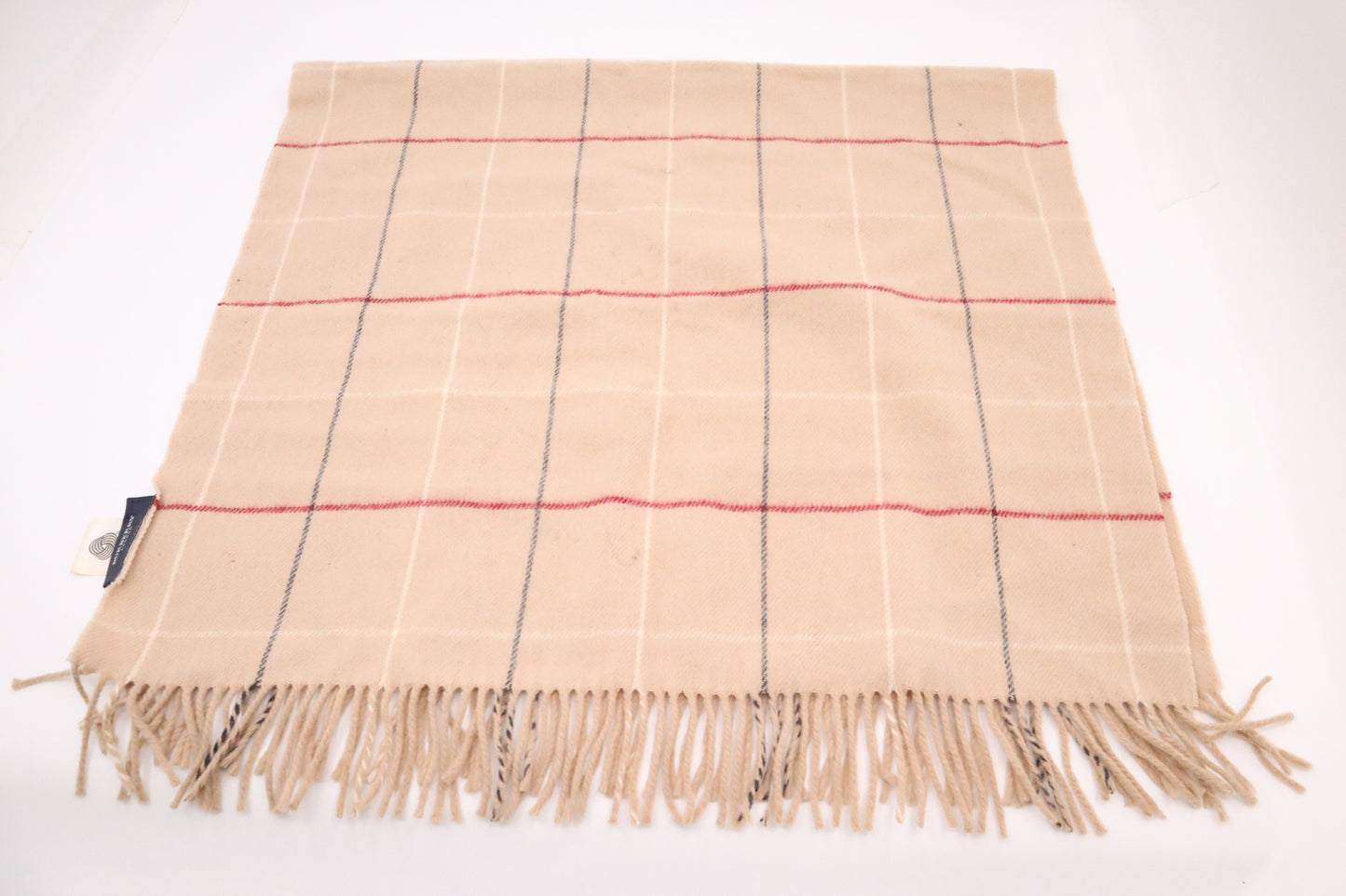 Burberry Scarf in Beige Checked New Wool