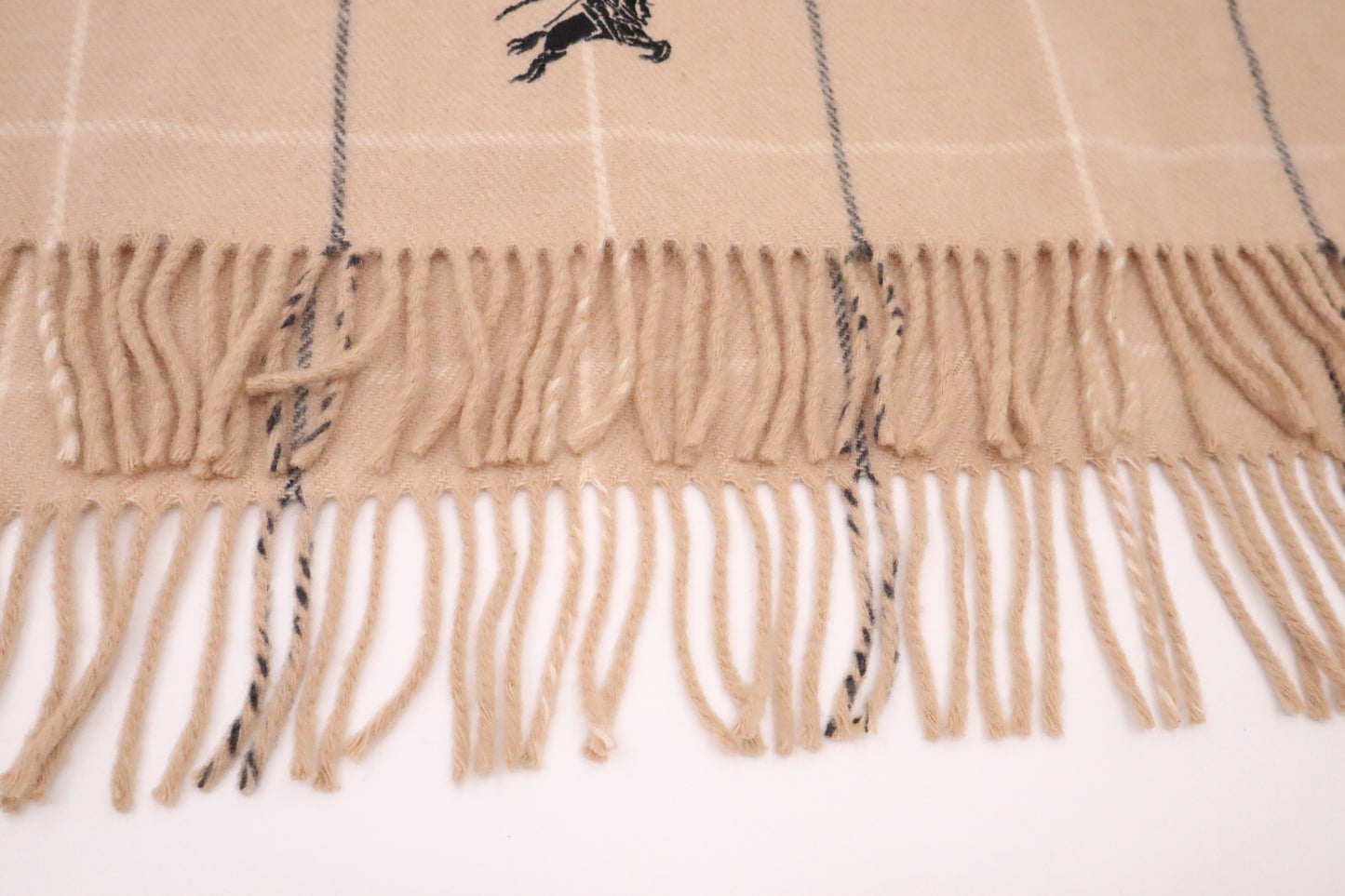 Burberry Scarf in Beige Checked New Wool