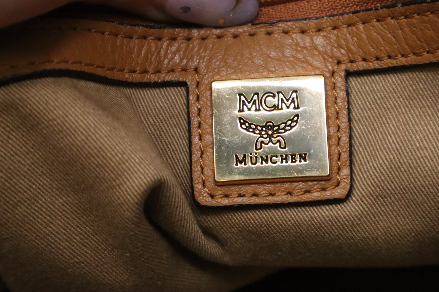 MCM Shoulder Bag in Cognac Visetos Canvas