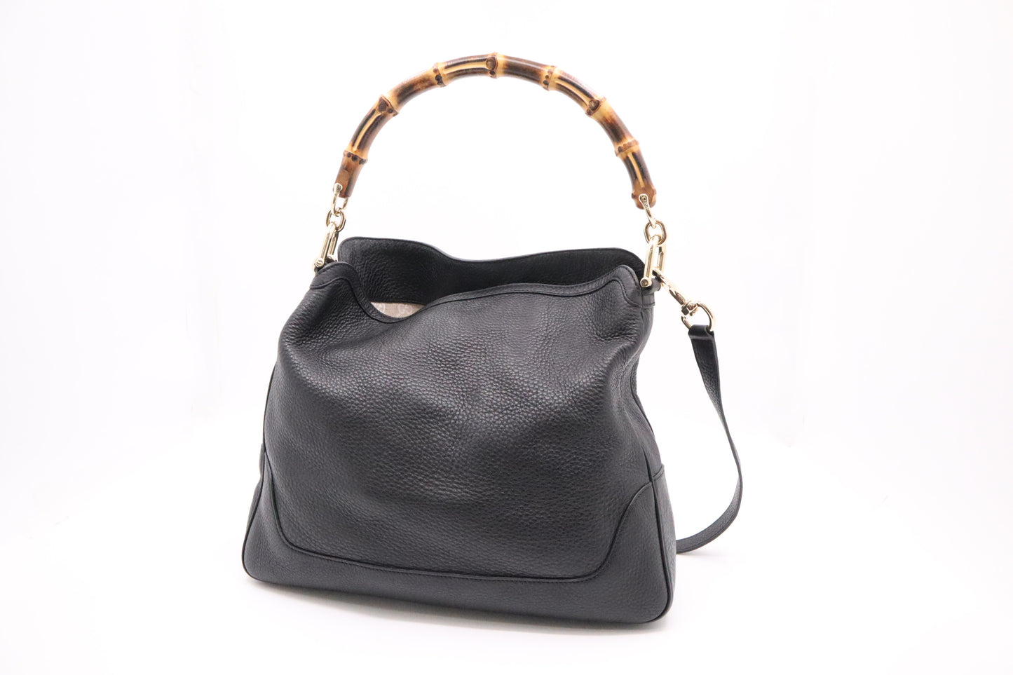 Gucci Bamboo 2-Way Tote in Black Leather