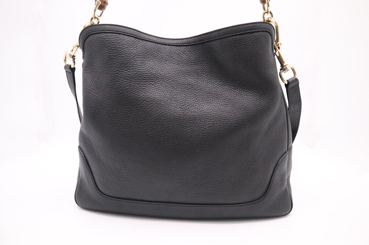 Gucci Bamboo 2-Way Tote in Black Leather
