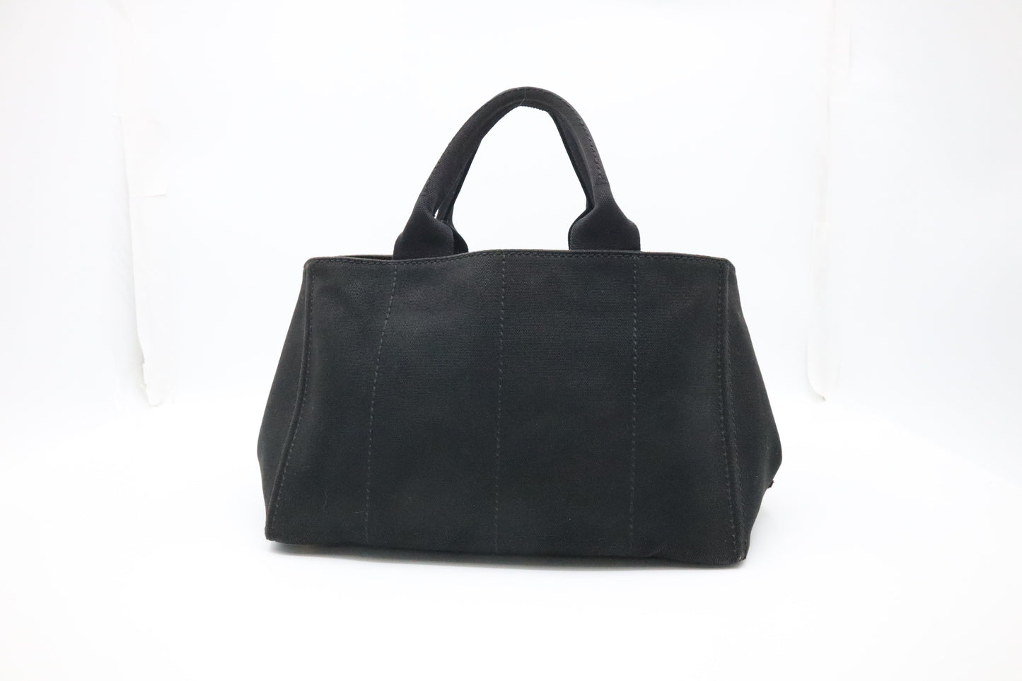 Prada Large Canapa Tote in Black Cotton Canvas