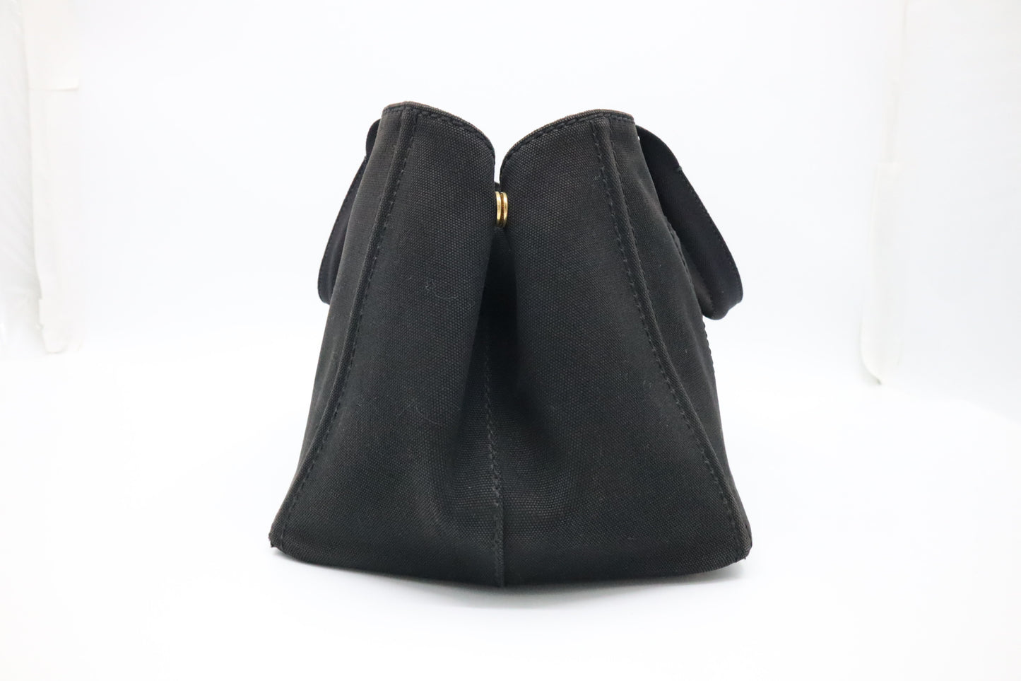 Prada Large Canapa Tote in Black Cotton Canvas