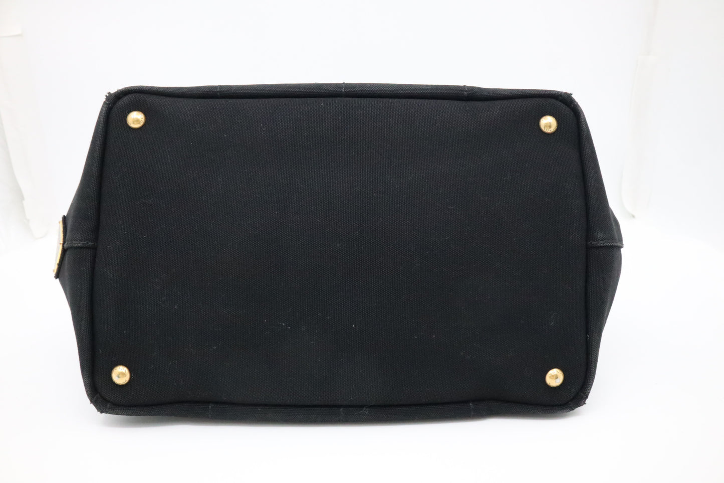 Prada Large Canapa Tote in Black Cotton Canvas