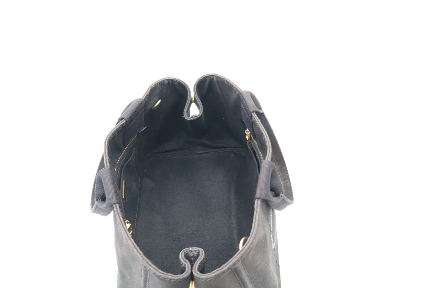 Prada Large Canapa Tote in Black Cotton Canvas