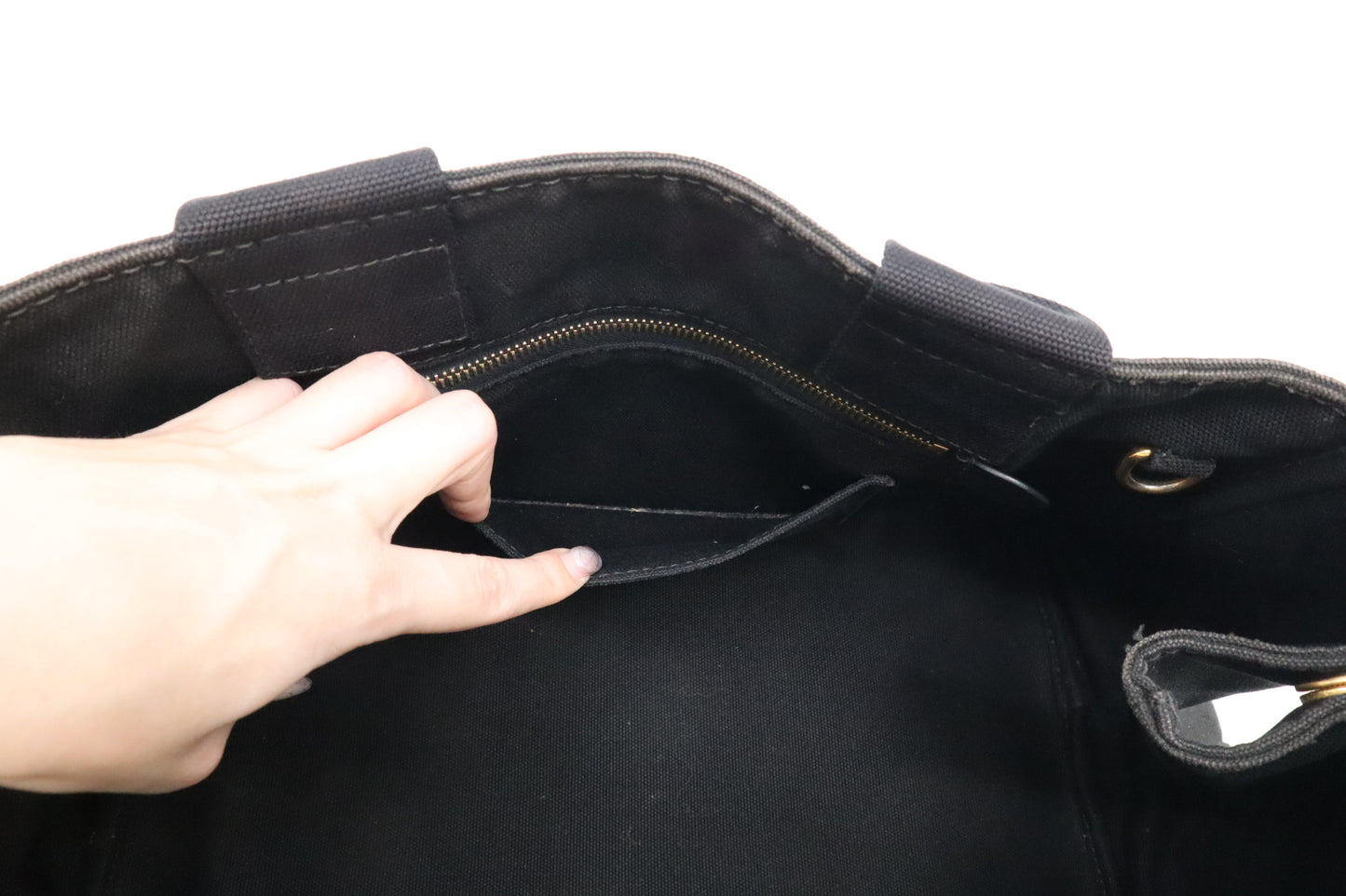 Prada Large Canapa Tote in Black Cotton Canvas