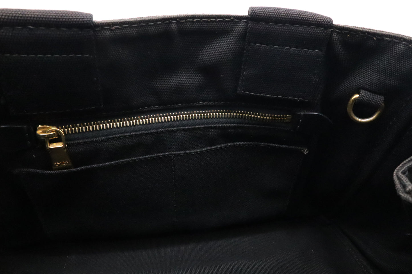 Prada Large Canapa Tote in Black Cotton Canvas