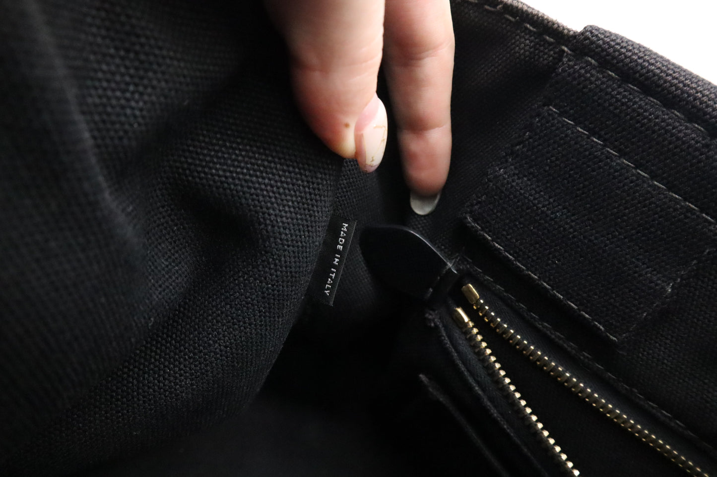 Prada Large Canapa Tote in Black Cotton Canvas