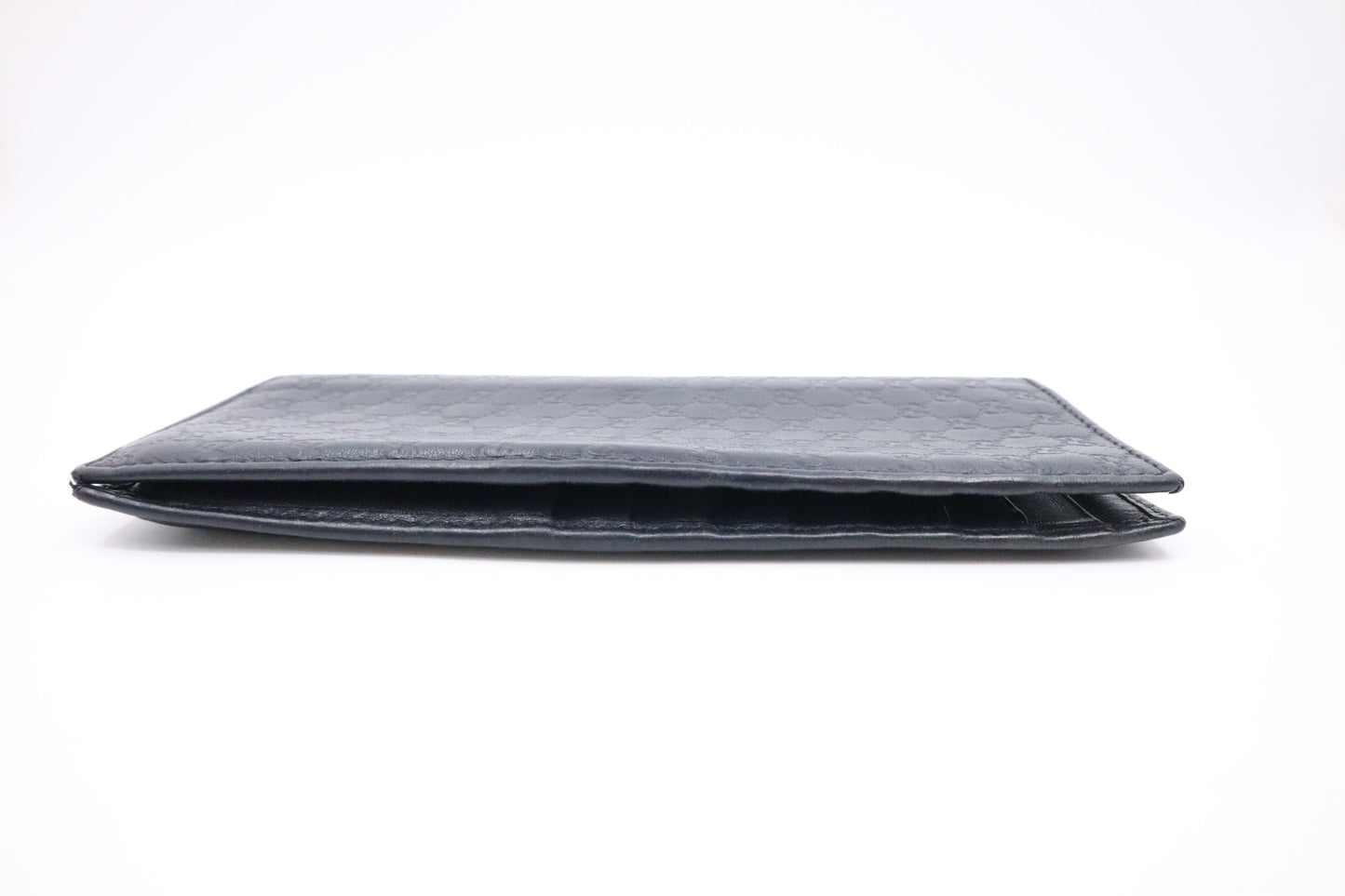 Gucci Bifold Long Wallet in Navy Microguccissima Leather