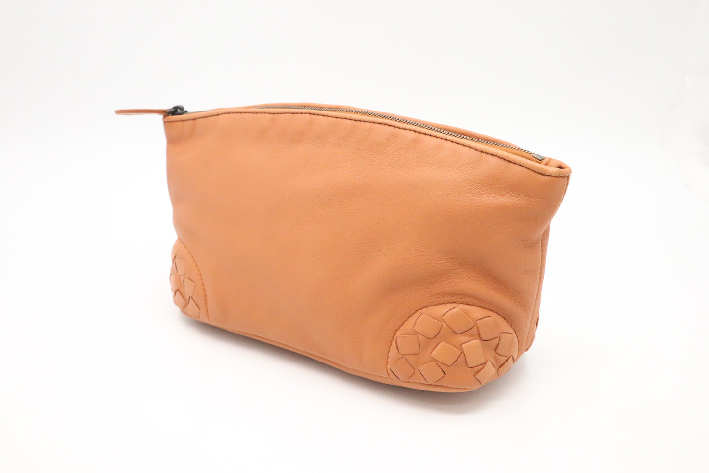Bottega Pouch in Orange Leather