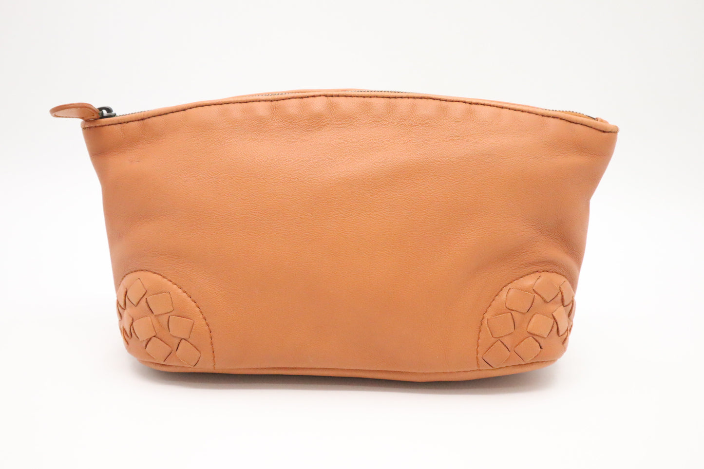 Bottega Pouch in Orange Leather