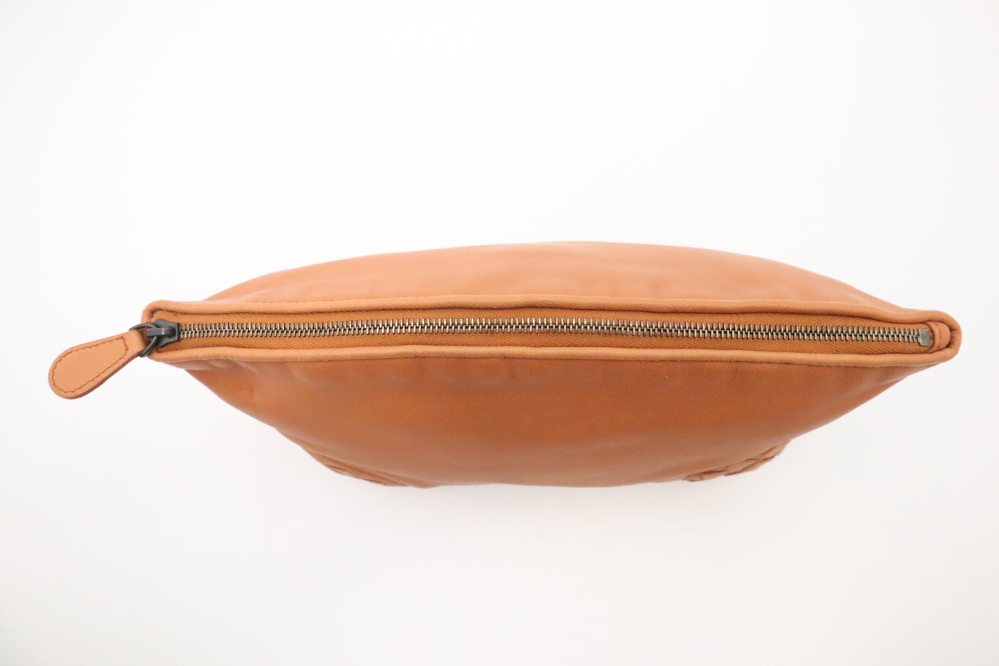 Bottega Pouch in Orange Leather