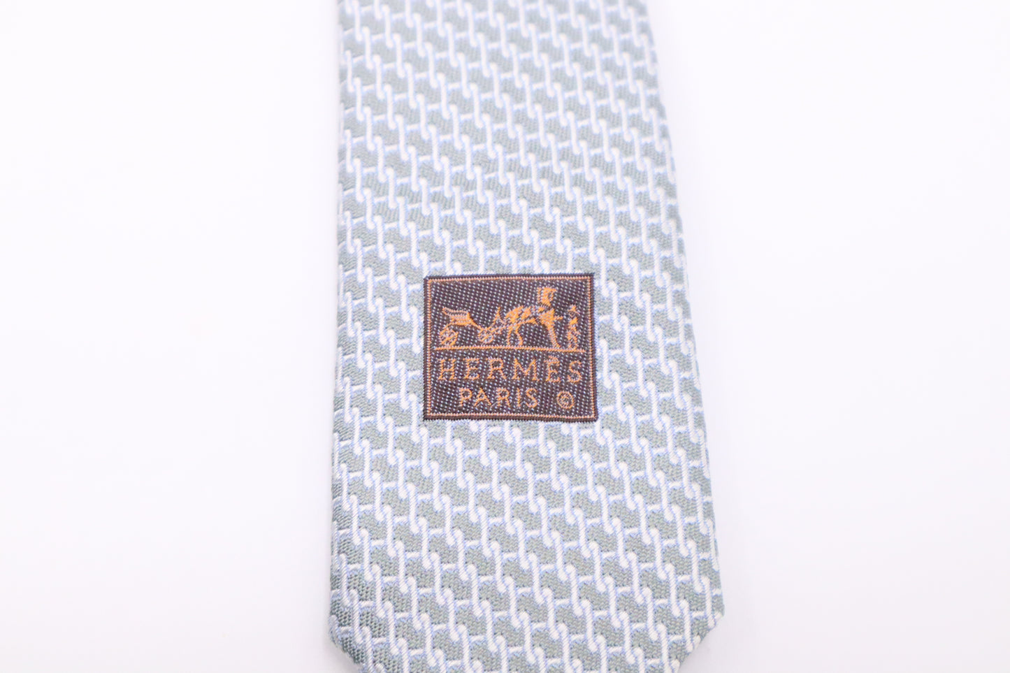 Hermes Tie in Light Blue Silk