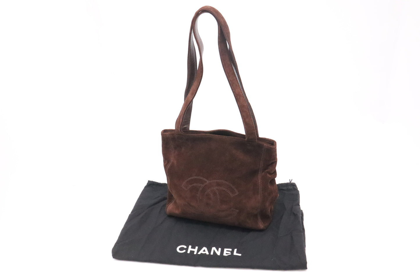 Chanel Tote Bag in Brown Suede Leather