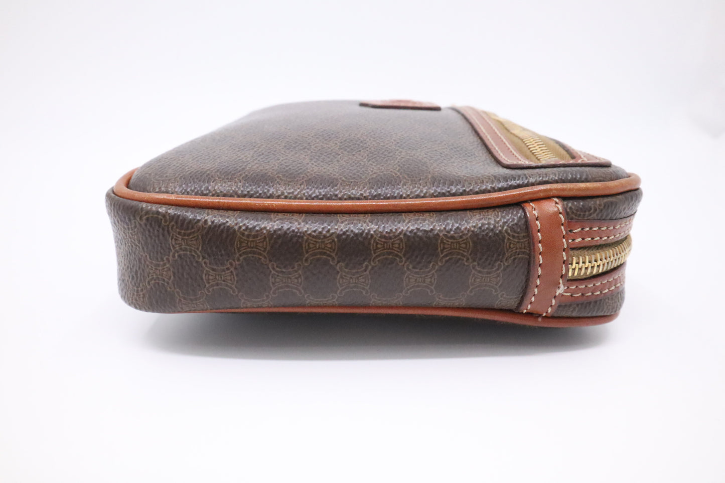 Celine Wrist Pouch in Brown Macadam Canvas