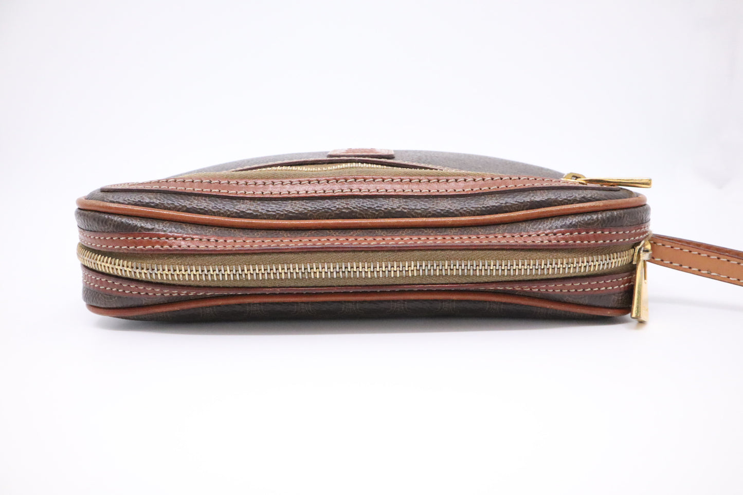 Celine Wrist Pouch in Brown Macadam Canvas