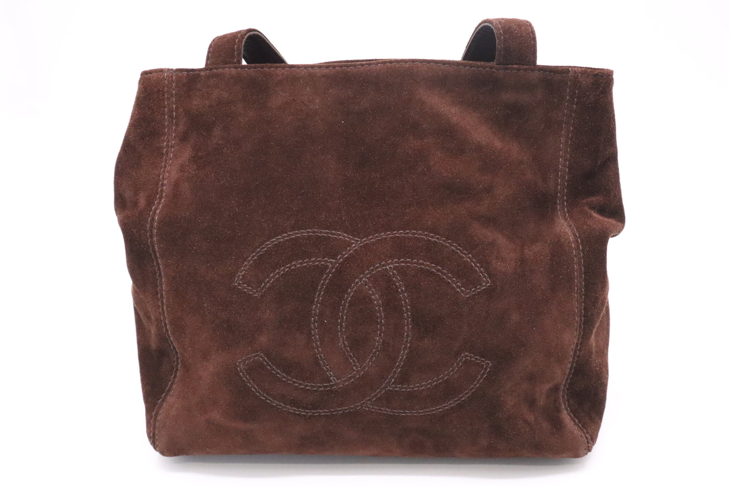 Chanel Tote Bag in Brown Suede Leather