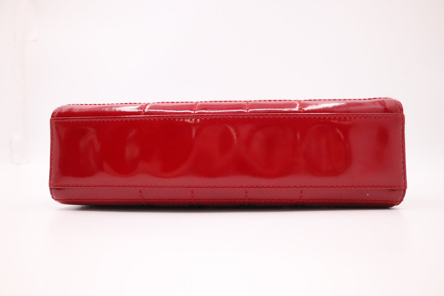Chanel Chocobar Chain Hand Bag in Red Patent Leather