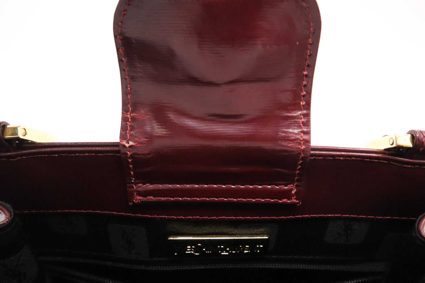 YSL Saint Laurent Handbag in Burgundy Leather