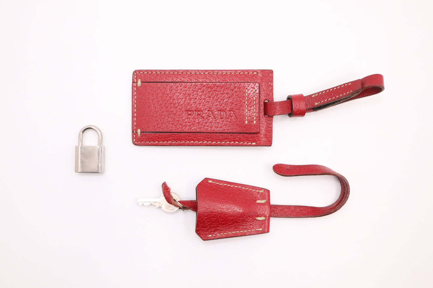 Prada Bowling Bag in Red Leather and Brown Canvas