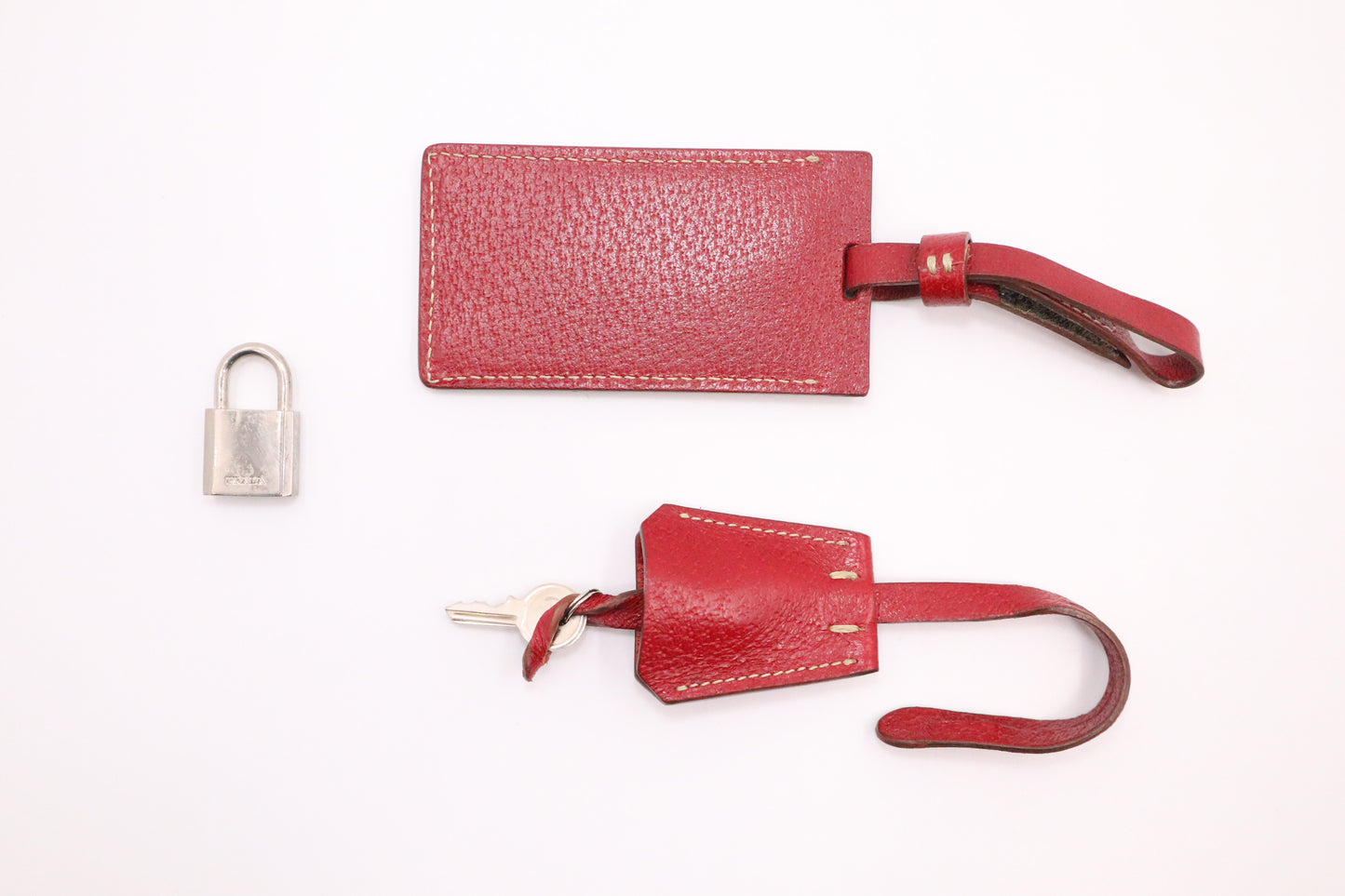 Prada Bowling Bag in Red Leather and Brown Canvas