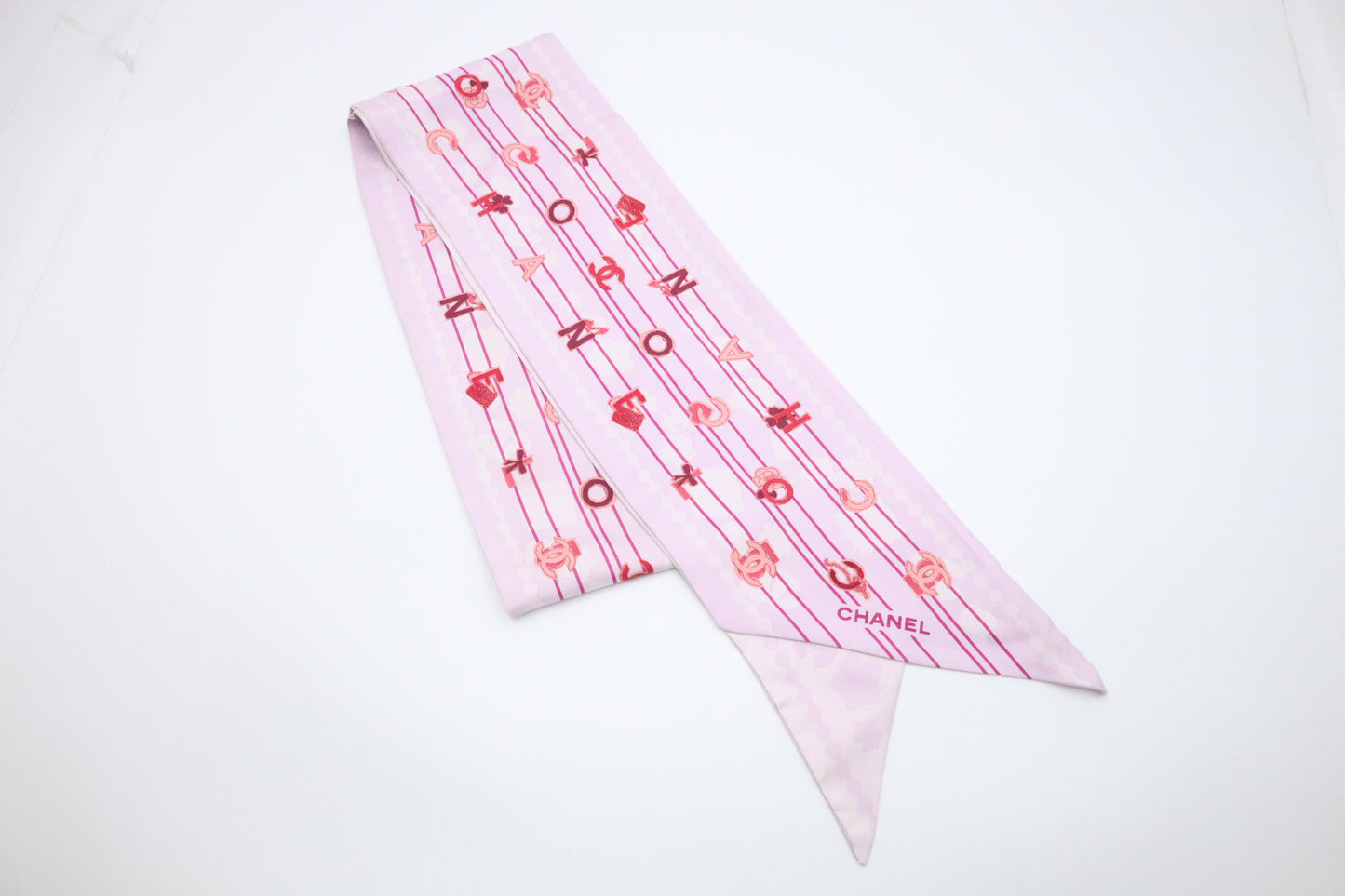 Chanel Scarf in Pink and Purple Silk