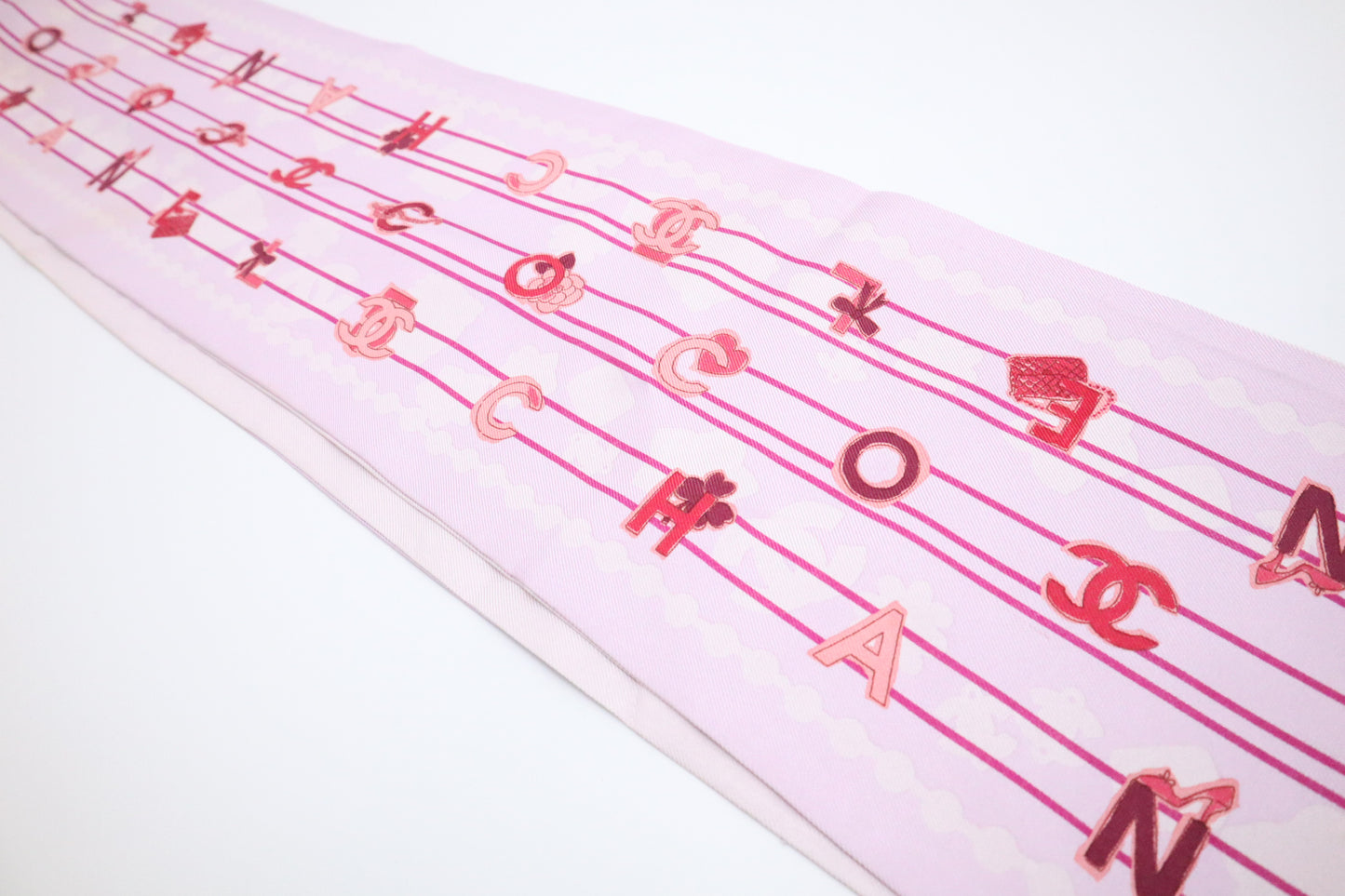 Chanel Scarf in Pink and Purple Silk