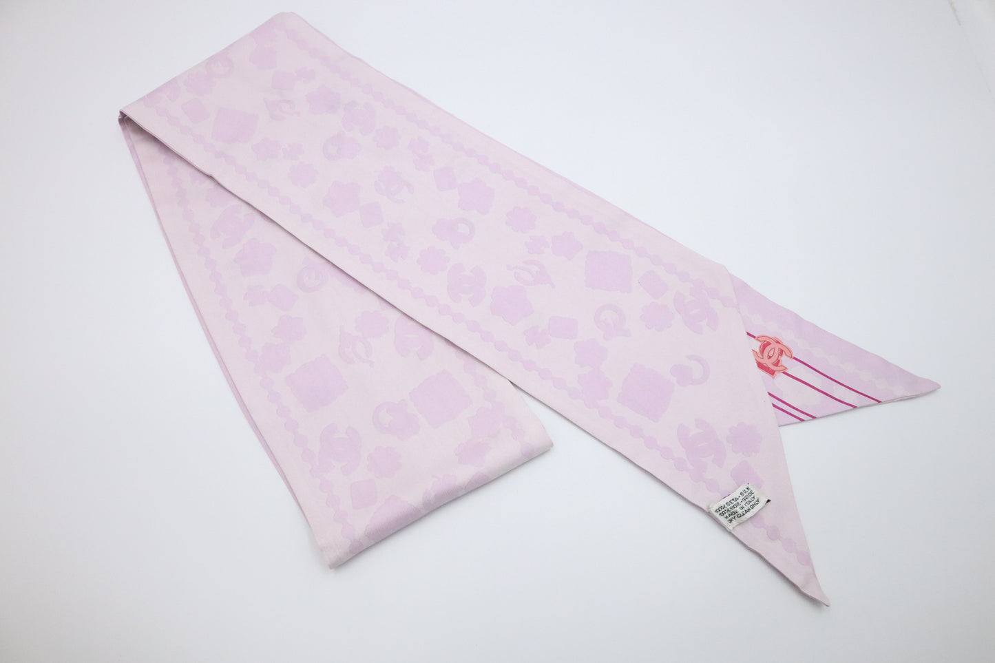 Chanel Scarf in Pink and Purple Silk