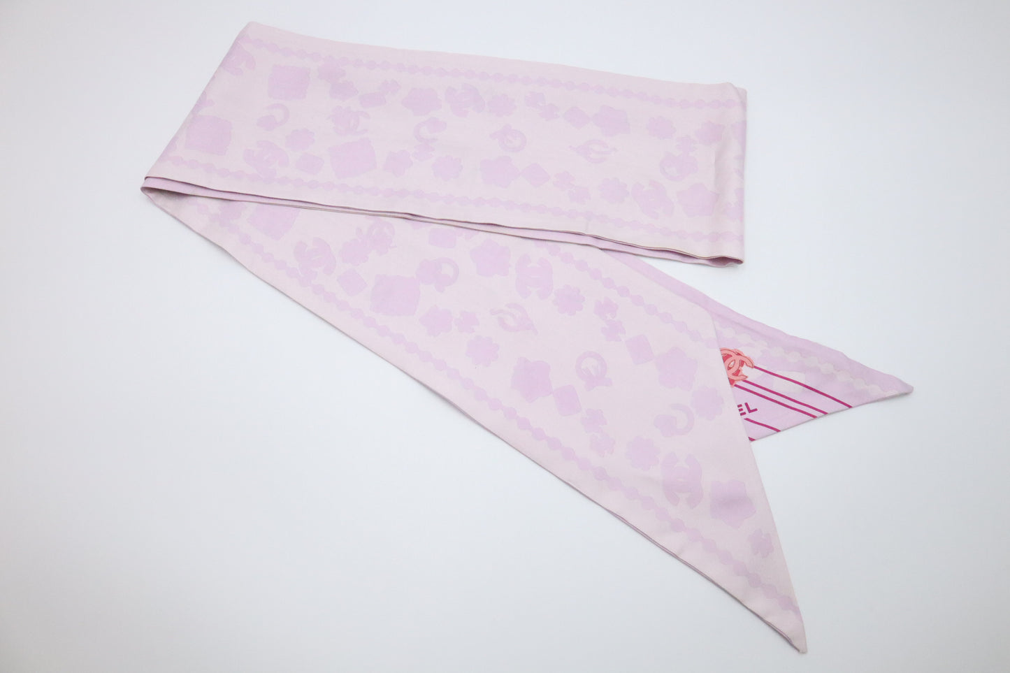 Chanel Scarf in Pink and Purple Silk