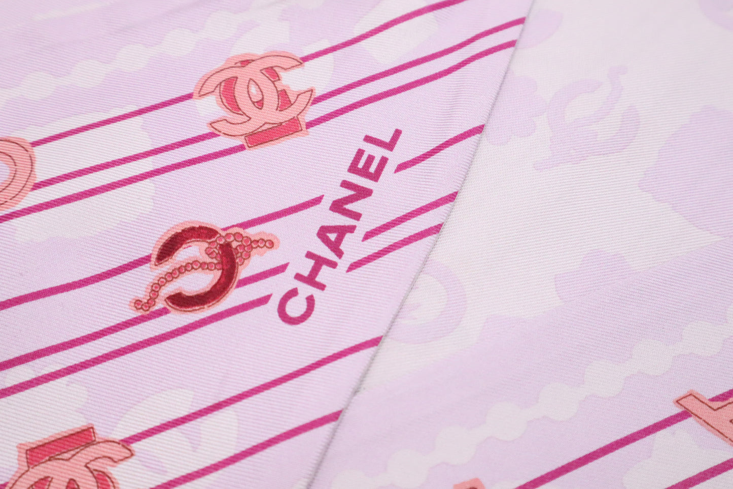 Chanel Scarf in Pink and Purple Silk