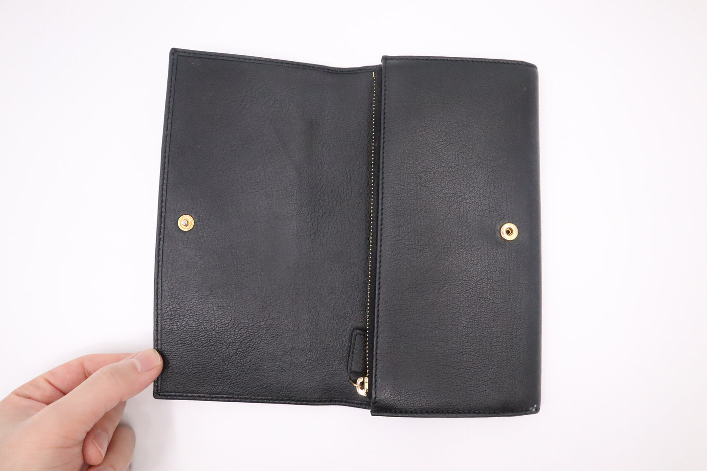 YSL Saint Laurent Long Wallet in Black Leather