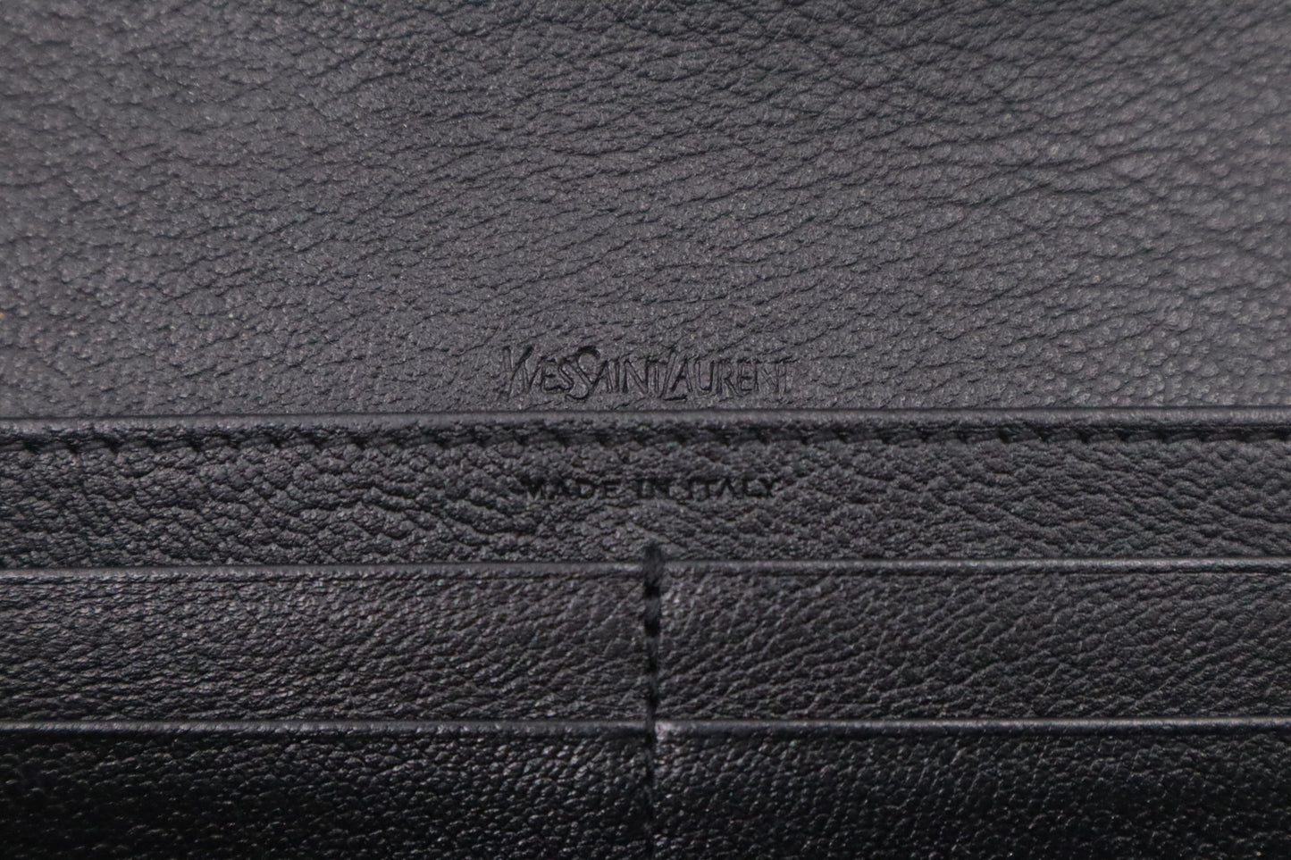 YSL Saint Laurent Long Wallet in Black Leather