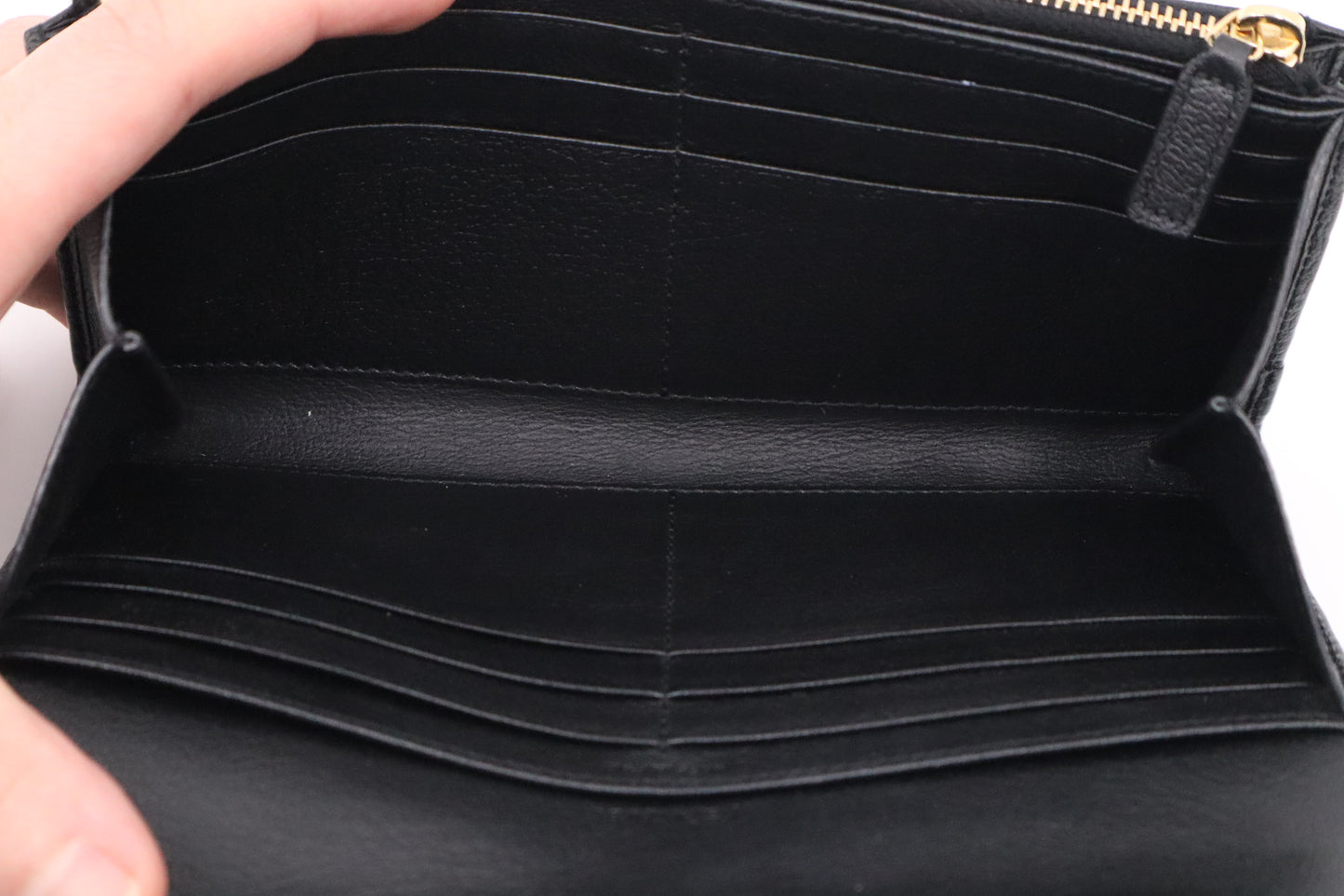 YSL Saint Laurent Long Wallet in Black Leather